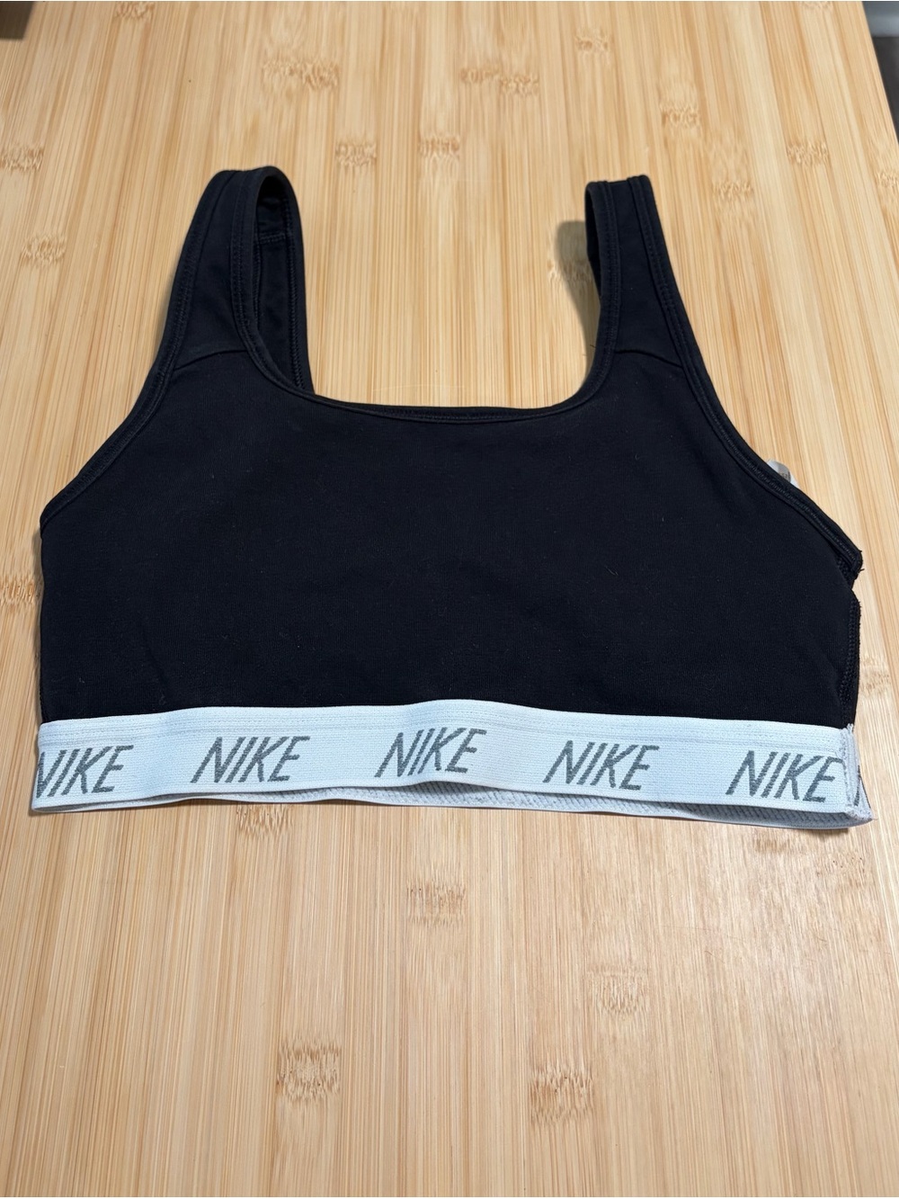 Nike Black Sports Bra with White Logo Band